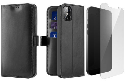 Etui Kado do iPhone 12 Pro Max czarny + szkło płaskie