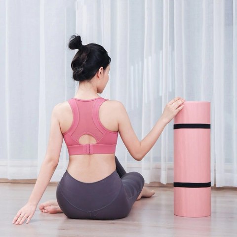 Wozinsky mata gimnastyczna do ćwiczeń 181 cm x 63 cm x 1 cm joga pilates czarny (WNSP-BLAC)