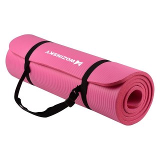 Wozinsky mata gimnastyczna do ćwiczeń 181 cm x 63 cm x 1 cm joga pilates różowy (WNSP-PINK)
