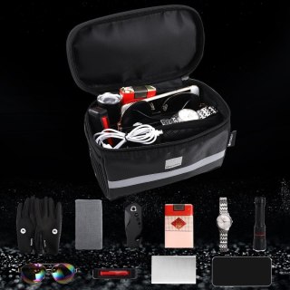 Wozinsky torba rowerowa na kierownicę z oknem okienkiem na telefon dotykowy 2L czarny (WBB12BK)