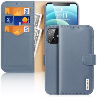 Etui Hivo Dux Ducis skórzane z klapką do iPhone 12 mini niebieski