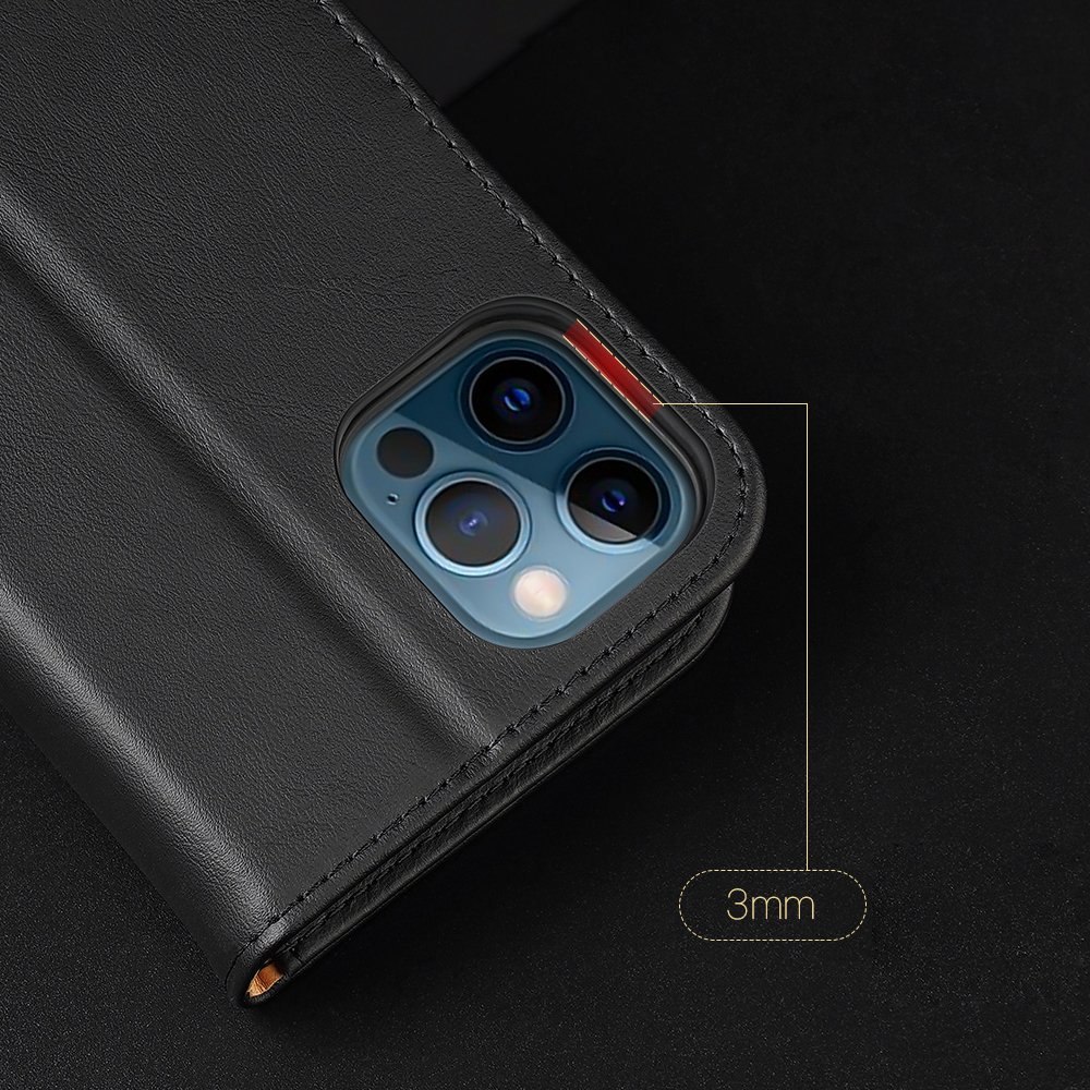 Etui Hivo Dux Ducis skórzane z klapką do iPhone 12 Pro Max niebieski