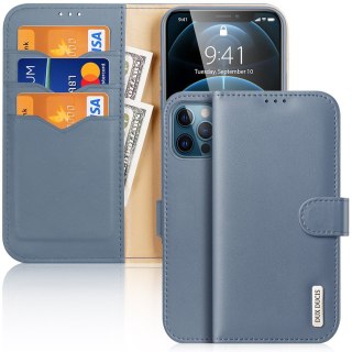 Etui Hivo Dux Ducis skórzane z klapką do iPhone 12 / 12 Pro niebieski