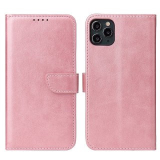 Futerał etui portfel z klapką do iPhone 11 Pro Max różowy