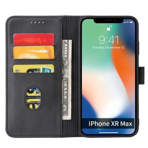 Futerał etui portfel z klapką do iPhone XR czarny