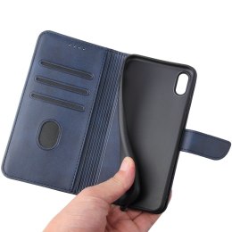 Futerał etui portfel z klapką do iPhone XR niebieski