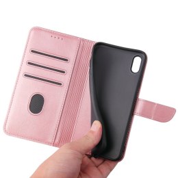 Futerał etui portfel z klapką do iPhone XR różowy