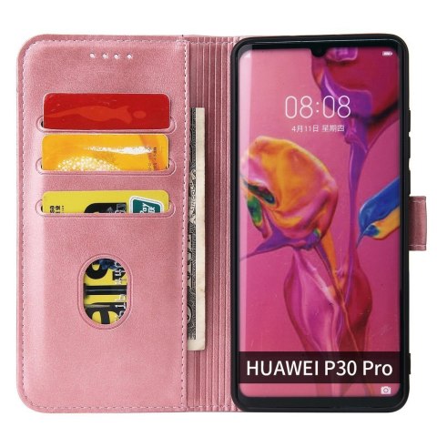 Futerał etui portfel z klapką do Huawei P30 Pro różowy