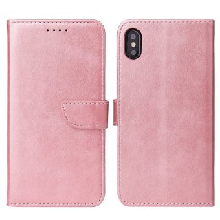 Futerał etui portfel z klapką do iPhone XS / iPhone X różowy