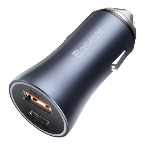 Baseus Golden Contactor Pro Dual Quick Charger Car Charger U+C 40W Dark Gray