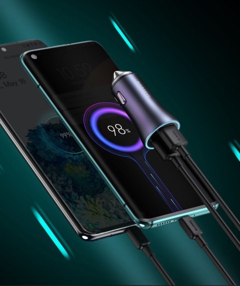 Baseus Golden Contactor Pro Dual Quick Charger Car Charger U+C 40W Dark Gray