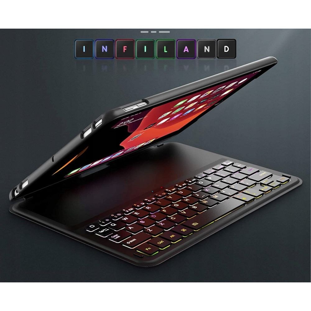 Etui z klawiaturą Infiland Keyboard do iPad 7 / 8 10.2 2019 / 2020 Black