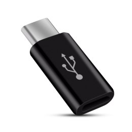 Adapter przejściówka z micro USB na USB Type-C czarna