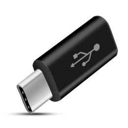 Adapter przejściówka z micro USB na USB Type-C czarna