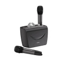Zestaw do karaoke bluetooth 2x mikrofon + bezprzewodowy głośnik z oświetleniem DISCO