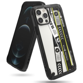 Etui Ringke Fusion X Design do iPhone 12 Pro Max czarny (Ticket band)