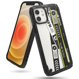 Etui Ringke Fusion X Design do iPhone 12 mini czarny (Ticket band)