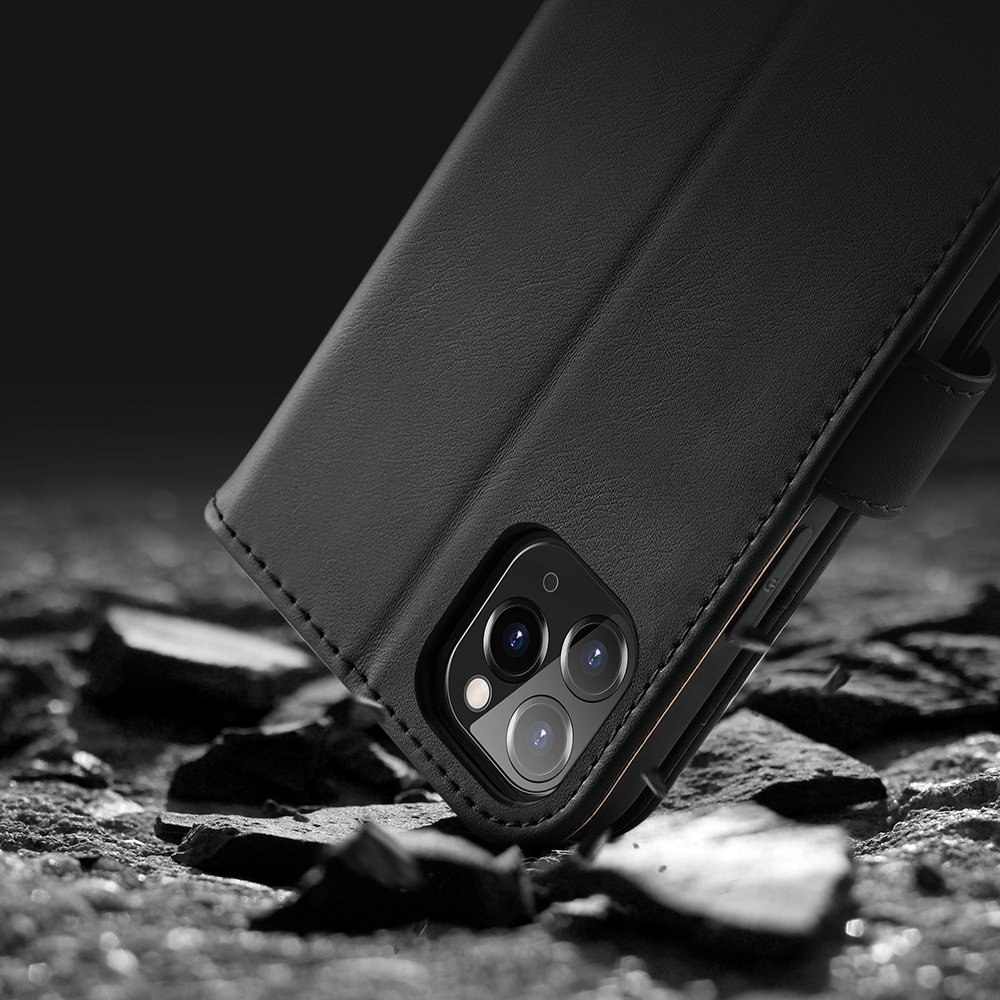 Etui Hivo Dux Ducis skórzane z klapką do iPhone 11 Pro Max czarny
