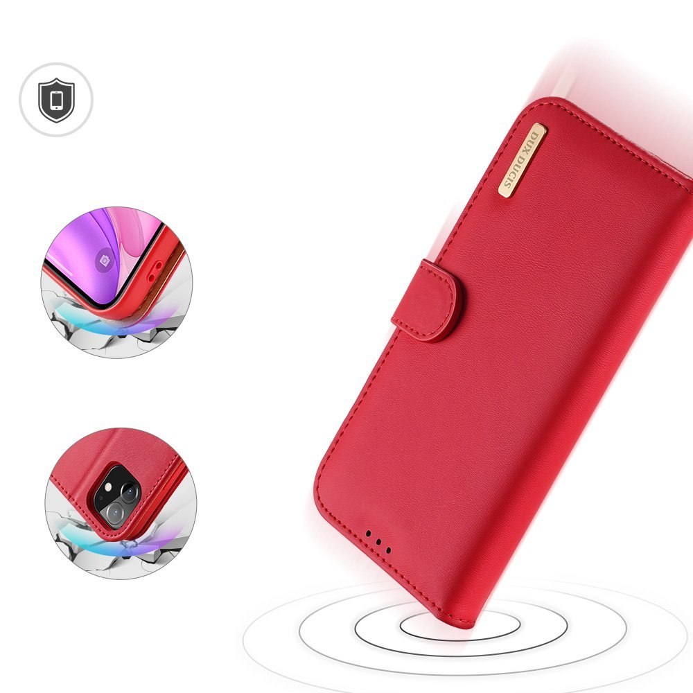 Etui Hivo Dux Ducis skórzane z klapką do iPhone 11 czerwony