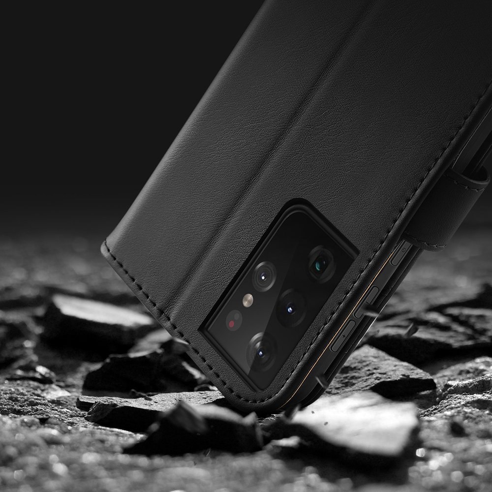 Etui Hivo Dux Ducis skórzane z klapką do Samsung Galaxy S21 Ultra 5G czarny