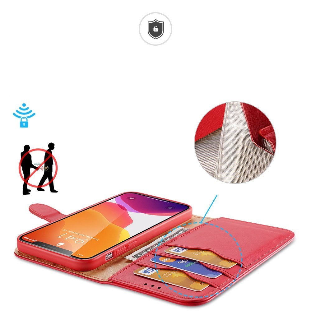 Etui Hivo Dux Ducis skórzane z klapką do iPhone 11 Pro Max czerwony