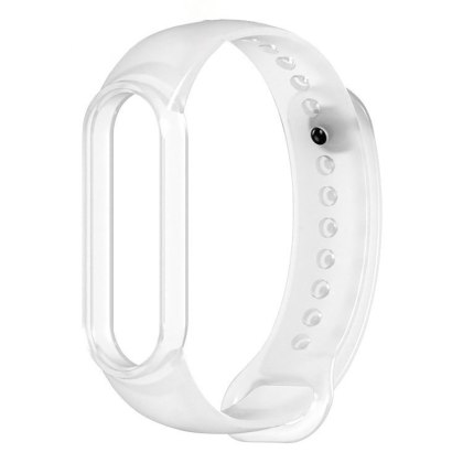 Silikonowa opaska pasek do Xiaomi Mi Band 5 / 6 / 7 biały clear