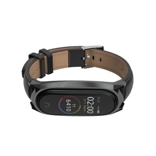 Pasek skórzany Herms do Xiaomi Mi Band 5 / 6 Black