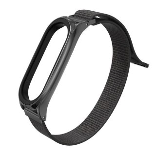 Pasek Nylon do Xiaomi Mi Band 5 / 6 / 6 NFC Black