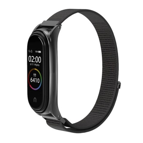 Pasek Nylon do Xiaomi Mi Band 5 / 6 / 6 NFC Black