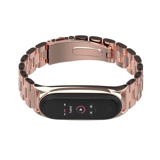 Bransoleta Stainless do Xiaomi Mi Band 5 / 6 Rose Gold