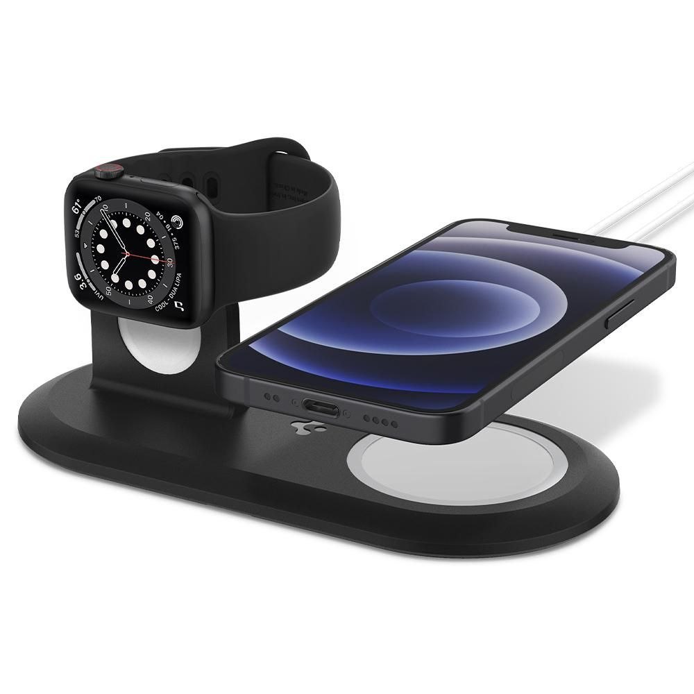 Podstawka Spigen Magfit Duo do Ładowarek dla Apple iPhone oraz Apple Watch Black