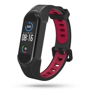 Pasek Armour do Xiaomi Mi Band 5 / 6 / 7 Black/Red