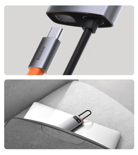 Baseus Metal Gleam 8w1 wielofunkcyjny HUB USB Typ C - USB Typ C Power Delivery 100 W / HDMI 4K 30 Hz / czytnik kart SD i microSD