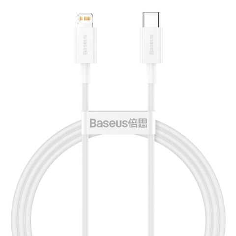 Baseus Superior kabel USB Typ C - Lightning Power Delivery 20 W 1 m Biały (CATLYS-A02)
