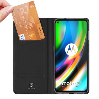 Etui DuxDucis z Klapką + Szkło do Motorola Moto G9 Plus Czarny