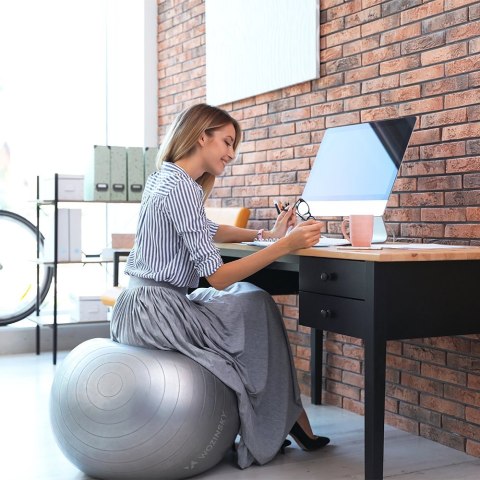 Wozinsky piłka gimnastyczna 65 cm do ćwiczeń rehabilitacyjna niebieski