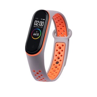 Silikonowa opaska pasek do Xiaomi Mi Band 4 / 3 Dots szaro-pomarańczowy