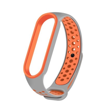 Silikonowa opaska pasek do Xiaomi Mi Band 4 / 3 Dots szaro-pomarańczowy