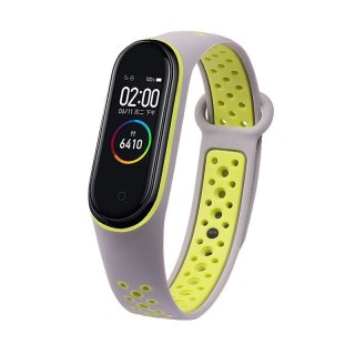 Silikonowa opaska pasek do Xiaomi Mi Band 4 / Mi Band 3 Dots szaro-zielony