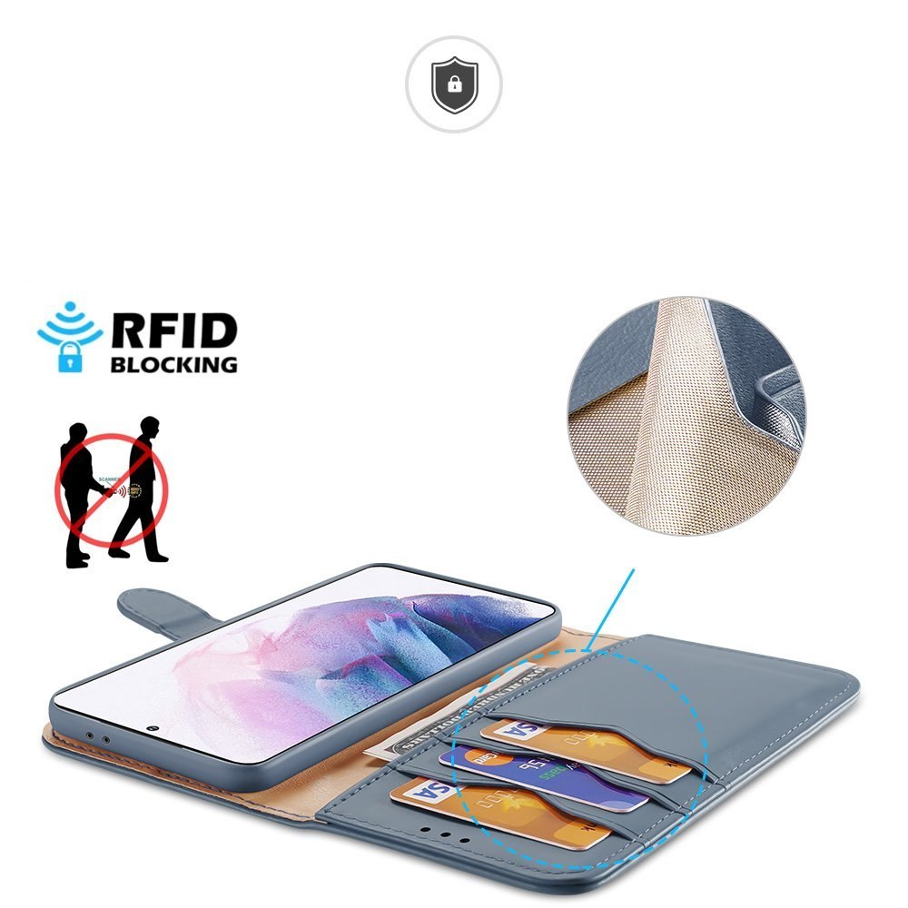Etui Hivo Dux Ducis skórzane z klapką do Samsung Galaxy S21 Plus 5G niebieski