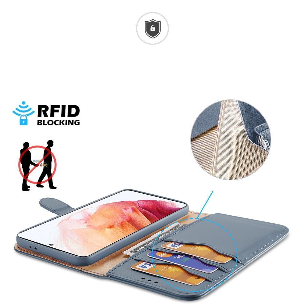 Etui Hivo Dux Ducis skórzane z klapką do Samsung Galaxy S21 5G niebieski