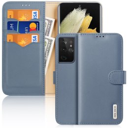 Etui Hivo Dux Ducis skórzane z klapką do Samsung Galaxy S21 Ultra 5G niebieski