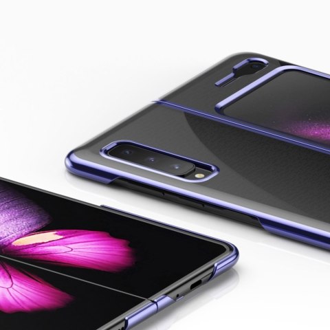 Etui z metaliczną ramką Plating Case do Samsung Galaxy Fold niebieski