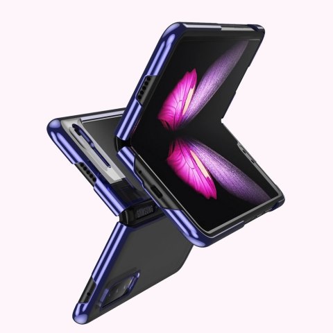 Etui z metaliczną ramką Plating Case do Samsung Galaxy Fold niebieski