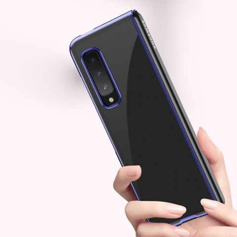 Etui z metaliczną ramką Plating Case do Samsung Galaxy Fold niebieski