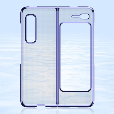 Etui z metaliczną ramką Plating Case do Samsung Galaxy Fold niebieski