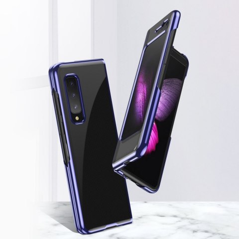 Etui z metaliczną ramką Plating Case do Samsung Galaxy Fold niebieski