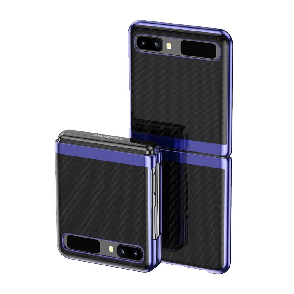 Etui z metaliczną ramką Plating Case do Samsung Galaxy Z Flip niebieski