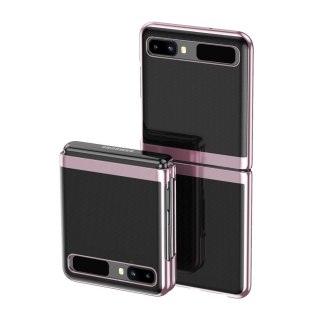 Etui z metaliczną ramką Plating Case do Samsung Galaxy Z Flip różowy