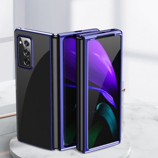 Etui z metaliczną ramką Plating Case do Samsung Galaxy Z Fold 2 5G niebieski